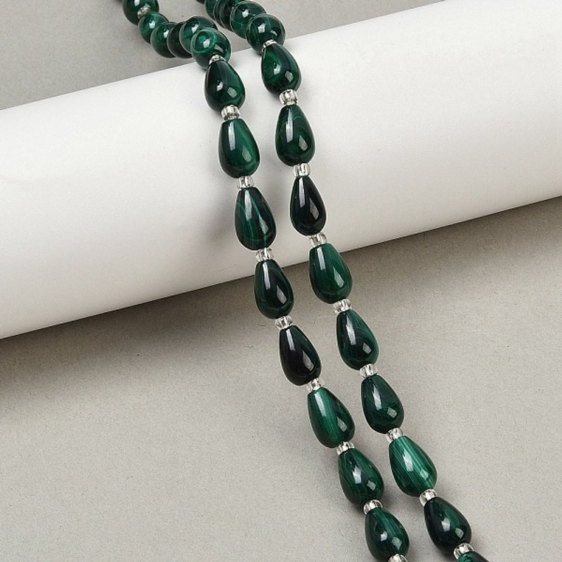Natural Malachite Teardrop Beads Strands, 9-10.5x6-7mm — Jewelry Beads