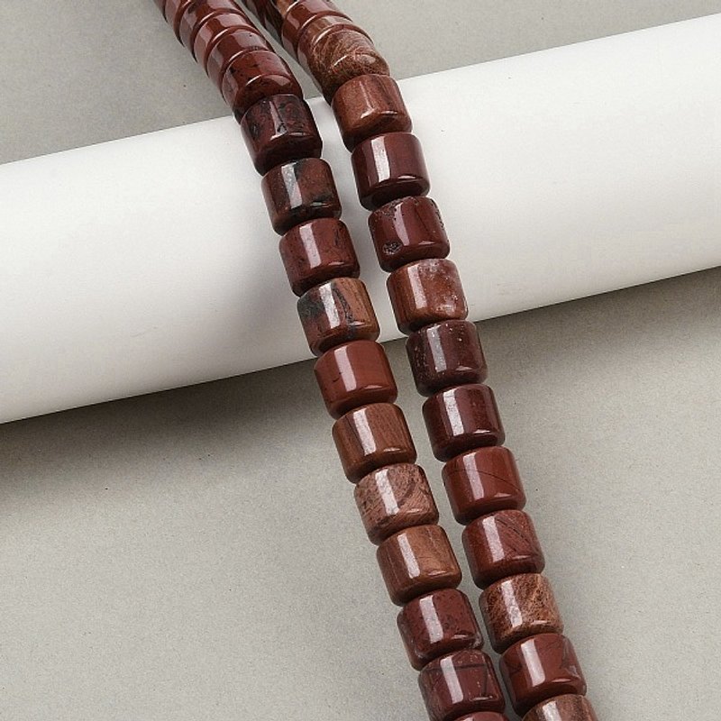 Natural Red Jasper Beads Strands, Column, 9-10mm, 1mm Hole — Jewelry Beads