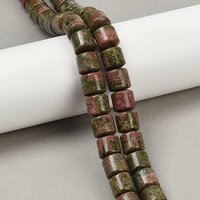 Natural Unakite Beads Strands, Column, 9-10mm, 40pcs/strand — Jewelry Beads