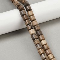 Natural Picture Jasper Beads Strands, Column, 9-10mm, 1mm Hole — Jewelry Beads