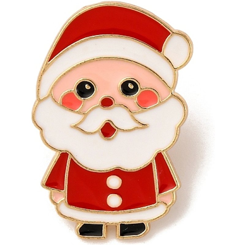 Christmas Enamel Santa Claus Lapel Pin for Backpack and Clothes — Brooches