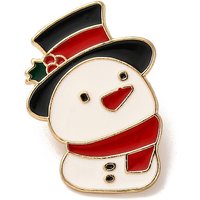 Christmas Enamel Snowman Lapel Pin for Backpack and Clothes — Brooches