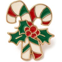 Christmas Enamel Candy Cane Lapel Pin for Backpack and Clothes — Brooches