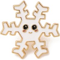 Christmas Enamel Snowflake Lapel Pin for Backpack and Clothes — Brooches