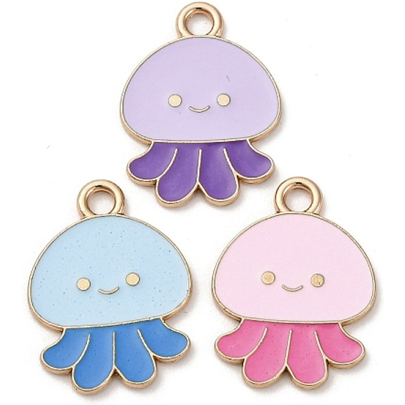 Pendentif en Émail en Alliage en Or Clair - Méduse — Breloques et pendentifs