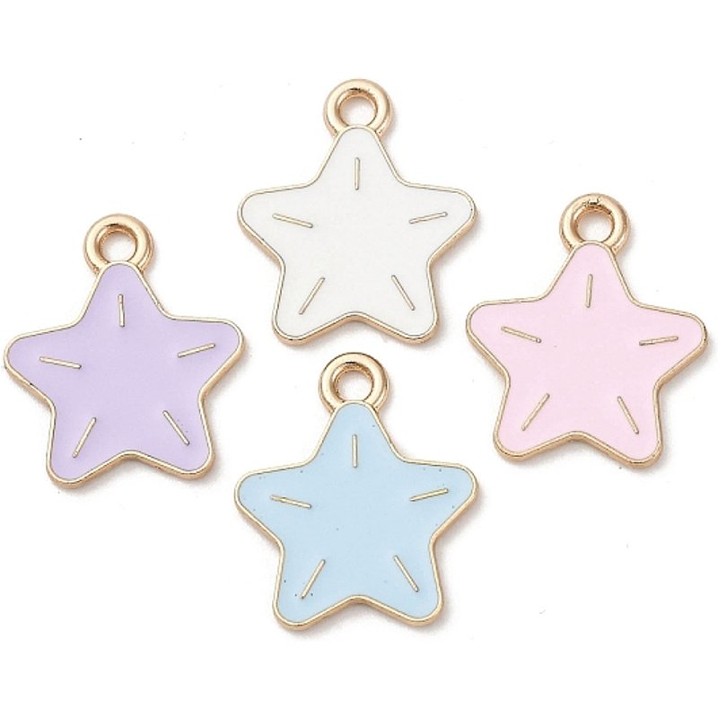 Pendentif Étoile de Mer en Émail Alliage Doré Clair — Breloques et pendentifs