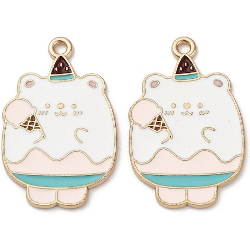 Pendentif en Émail en Alliage, Ours, Doré Clair et Coloré — Breloques et pendentifs