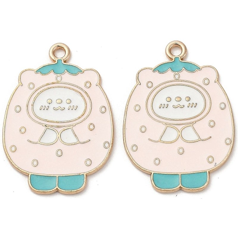 Pendentif en Émail en Alliage - Ours en Or Clair et Rose — Breloques et pendentifs