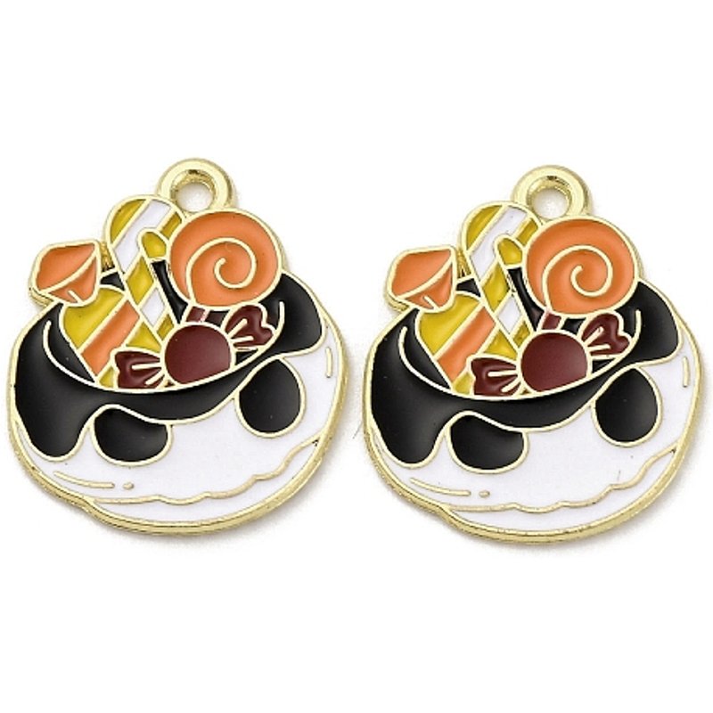 Pendentifs en Émail Alliage Halloween - Design Bonbon Doré — Breloques et pendentifs