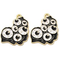 Pendentif en Émail Fantôme d'Halloween, Doré, 26x22mm, Trou 1.6mm