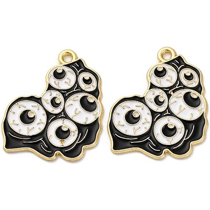 Pendentif en Émail Fantôme d'Halloween, Doré, 26x22mm, Trou 1.6mm — Breloques et pendentifs
