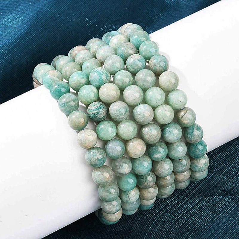 Bracelet Élastique en Perles d'Amazonite Naturelle pour Hommes et Femmes — Bracelet Femme