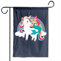 Mermaid Riding Unicorn Garden Flag — Decorative Flags