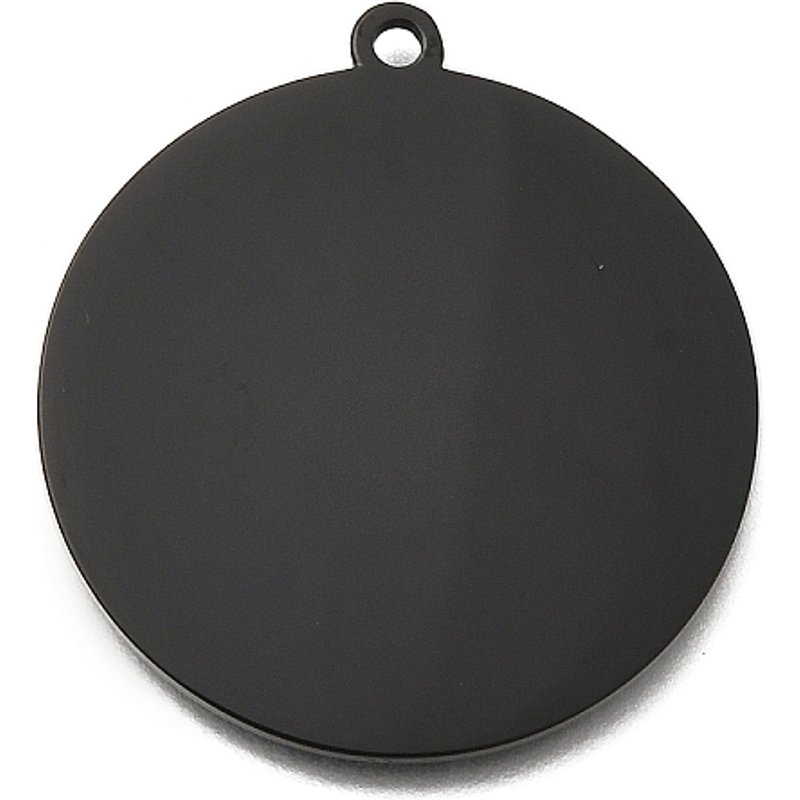 Ion Plating 304 Stainless Steel Black Flat Round Charm Pendant — Charms & Pendants