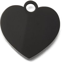 Ion Plating 304 Stainless Steel Heart Charm Pendant, Black