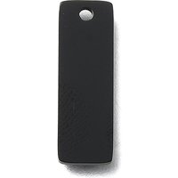Ion Plating 304 Stainless Steel Rectangle Tag Charms, Black — Charms & Pendants
