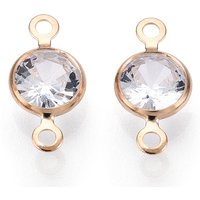 Charms de connexion en laiton Pave en zircon cubique clair - Or clair — Accessoires pour bijoux