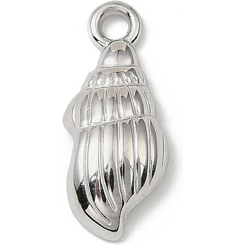 Pendentif en acier inoxydable 304 en forme de coquillage, sans nickel, 18.5x7.5mm — Breloques et pendentifs