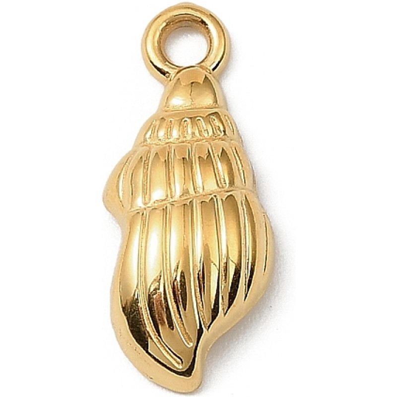 304 Stainless Steel Shell Shape Pendant, Nickel Free, Ion Plating — Charms & Pendants