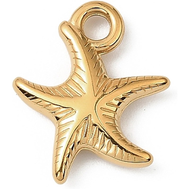 Pendentif Étoile de Mer en Acier Inoxydable 304, Sans Nickel, Plaqué Ionique — Breloques et pendentifs