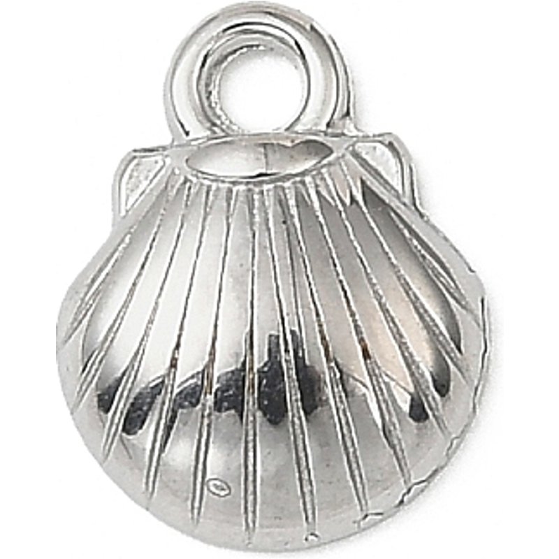 Charms en Acier Inoxydable 304 en Forme de Coquillage, Sans Nickel, 9x7x2.5mm — Breloques et pendentifs