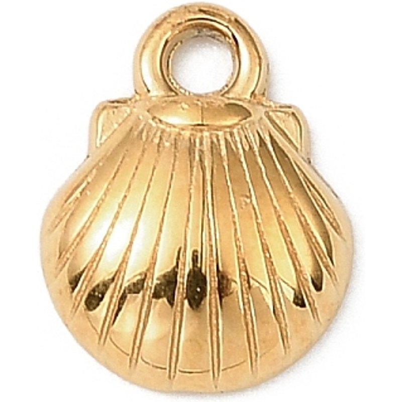 304 Stainless Steel Shell Charms, Nickel Free, Ion Plating — Charms & Pendants
