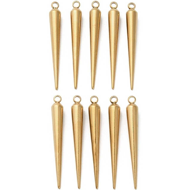 Pendentif en Acier Inoxydable 304, Charme en Forme de Cône, Plaqué Or 18K — Breloques et pendentifs