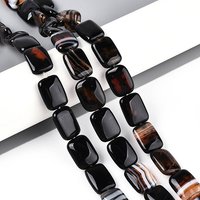 Brins de Perles en Agate Naturelle, Teintées, Rectangulaires, 22pcs