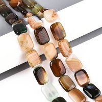 Natural Agate Beads Strands, Dyed, Rectangle, Dark Khaki — Jewelry Beads