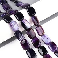 Brins de perles d'agate naturelle teintées, rectangle, 22pcs
