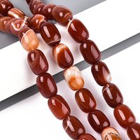 Brins de perles d'agate naturelle, teintées, baril, chocolat, 16-18x12-13.5mm — Perles à bijoux