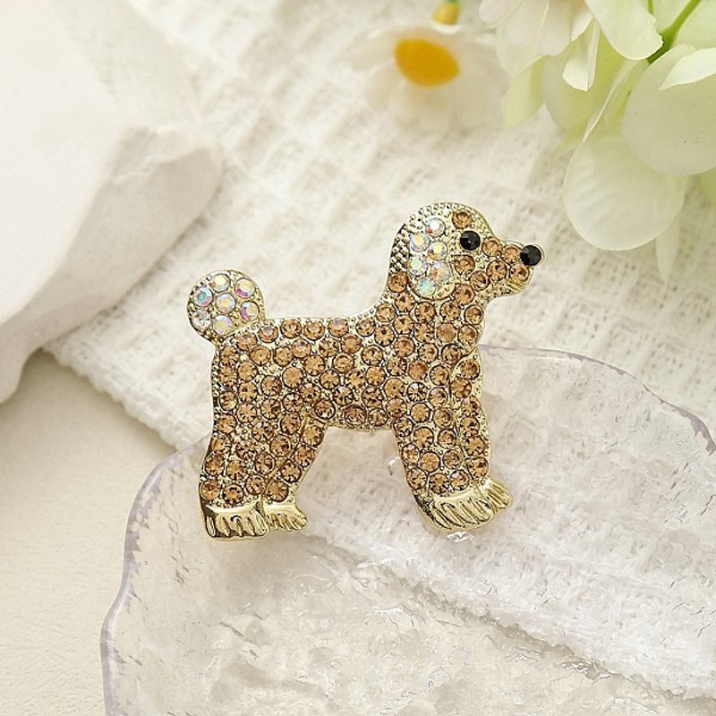 Broche en alliage de rhinestones de chien de berger — Broches