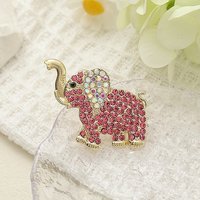 Broche Éléphant en Rhinestones par Animal Alloy