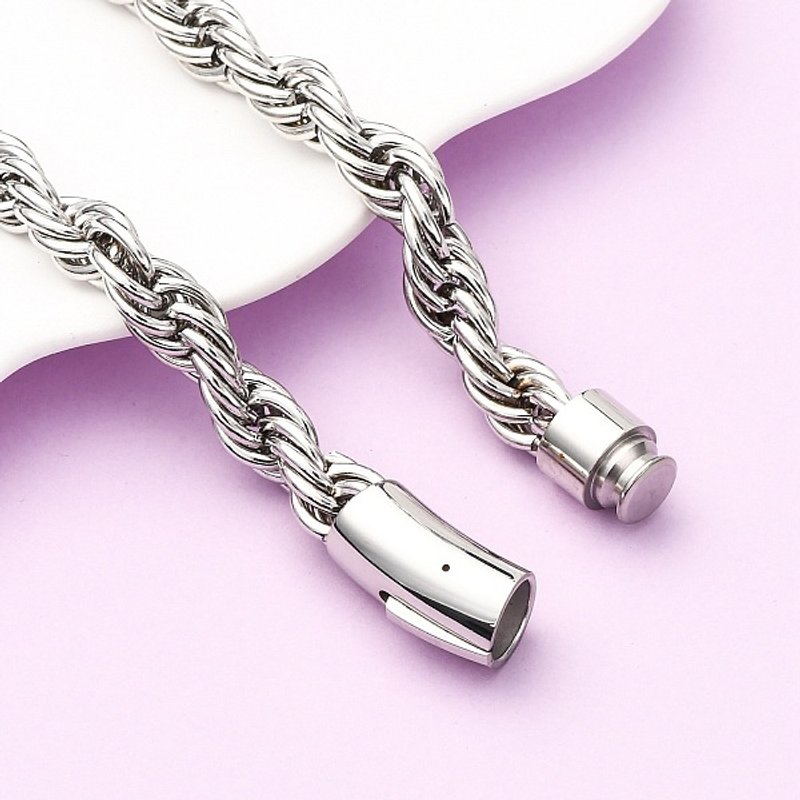 Collier en Chaîne Torse en Acier Inoxydable 10MM, 19.09 pouces — Collier pendentif