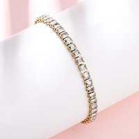 Bracelet en Acier Inoxydable avec Zircon Cubique Transparent pour Femmes — Bracelet Femme