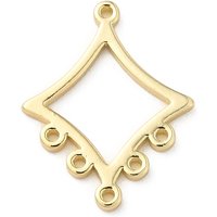 Liens de Composants de Lustre en Alliage, Rhombus Doré, 19x15x1mm
