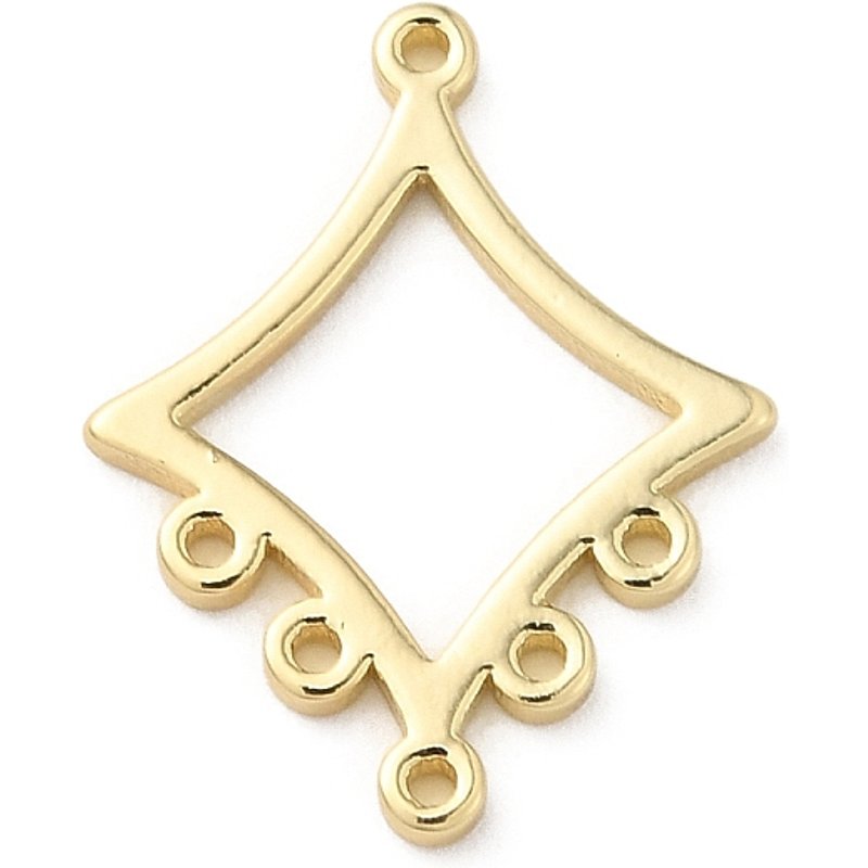 Liens de Composants de Lustre en Alliage, Rhombus Doré, 19x15x1mm — Accessoires pour bijoux