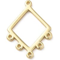 Liens de Composants de Lustre en Alliage, Rhombus Doré, 19x14x1mm