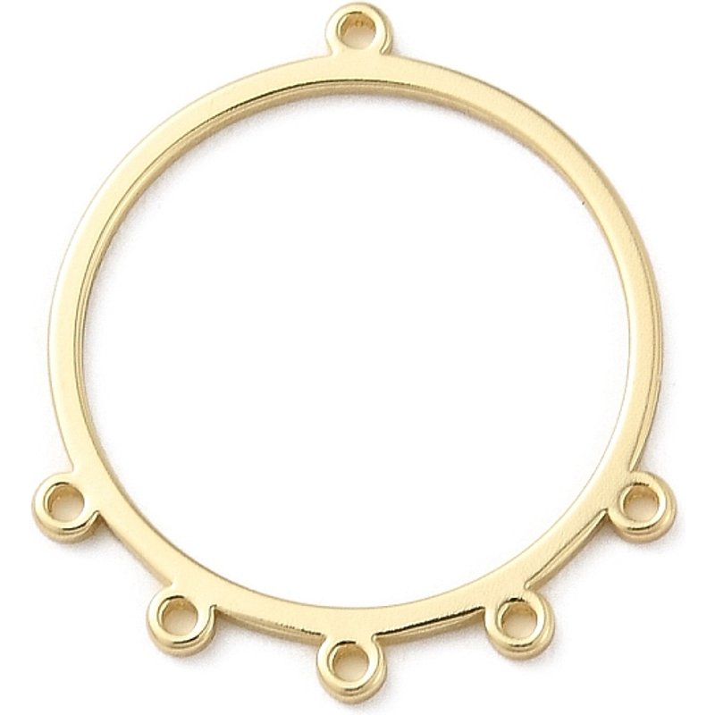 Liens de Composants de Lustre en Alliage, Doré, Rond, 23x20x1mm — Accessoires pour bijoux