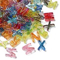 UV Plating Transparent Acrylic Letter Beads, Mixed Colors — Jewelry Beads