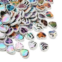 Perles acryliques iridescentes en forme de cœur, styles variés — Perles à bijoux