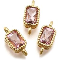 Connecteurs en laiton plaqué or 18K avec zircon cubique micro pave