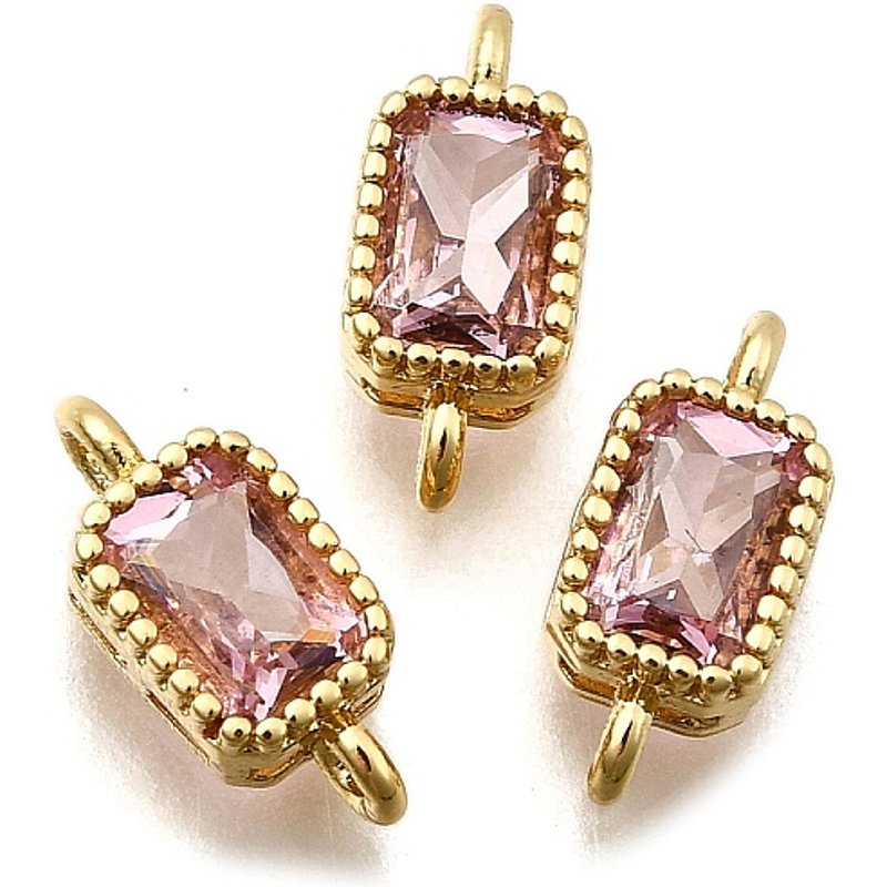 Connecteurs en laiton plaqué or 18K avec zircon cubique micro pave — Accessoires pour bijoux