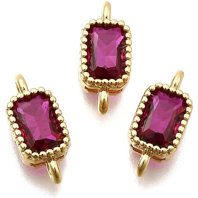 Connecteurs en laiton plaqué or 18K avec zircon cubique micro pave — Accessoires pour bijoux