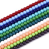 Opaque Solid Color Glass Beads Strands, Round, Mixed Colors — Jewelry Beads