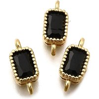 Connecteurs en laiton plaqué or 18K avec zircon cubique micro pave