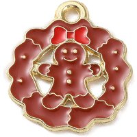 Pendentif en Émail Alliage Thème Noël Bonhomme Pain d'Épice