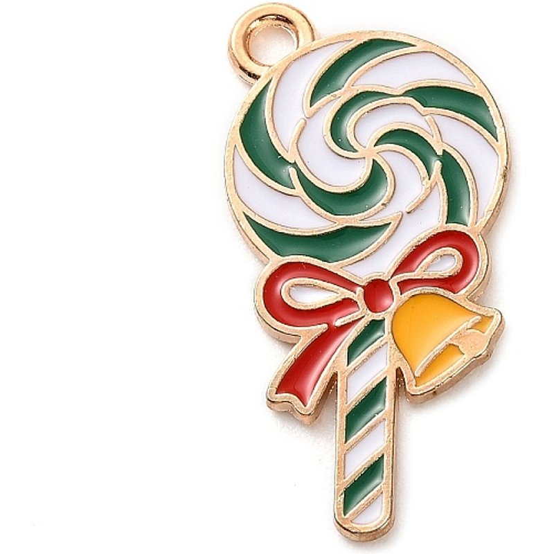 Pendentifs en Émail en Alliage, Charm de Noël en Bonbon Doré — Breloques et pendentifs