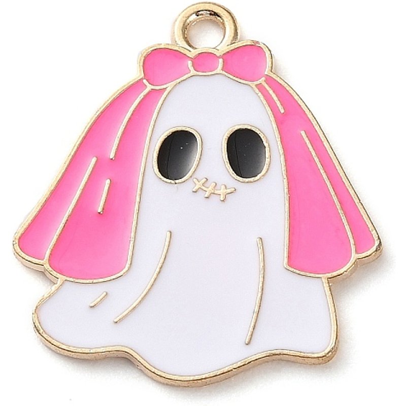Alloy Enamel Halloween Ghost Pendant Charm — Charms & Pendants