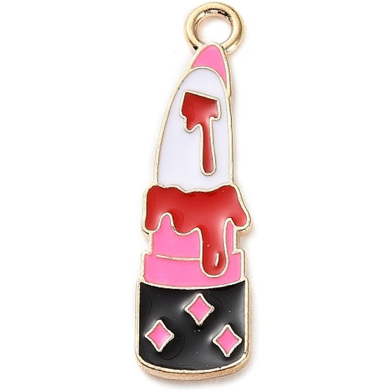 Pendentifs en Émail Alliage, Thèmes Halloween, Doré, 28x8x1.2mm — Breloques et pendentifs